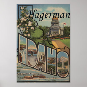 Hagerman, Idaho - Large Letter Scenes Poster