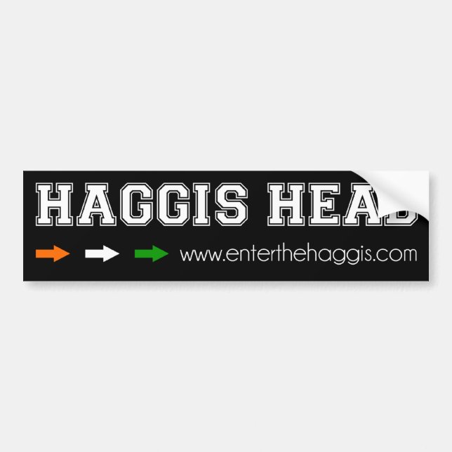HAGGIS HEAD BUMPER STICKER (Front)
