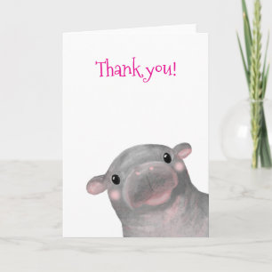 Haggis the cute baby hippo thank you card