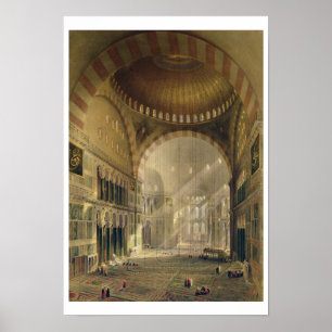 Haghia Sophia, plate 24: interior of the central d Poster