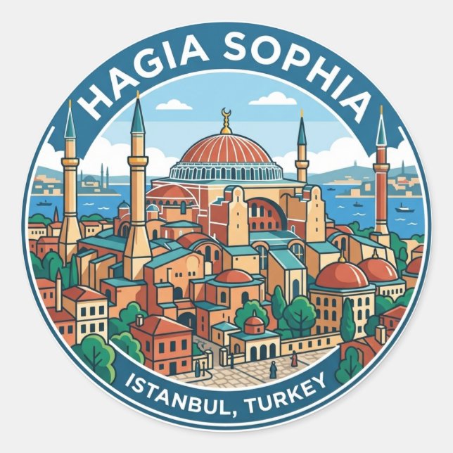 Hagia Sophia Turkey Classic Round Sticker (Front)