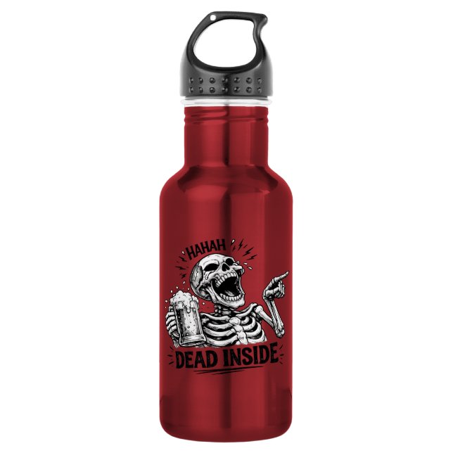 Haha Dead Inside Skeleton 532 Ml Water Bottle (Front)