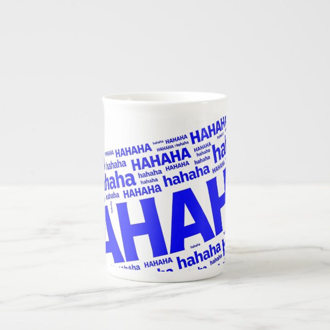HAHAHA Funny Chaotic Laughter Bone China Mug (Front)