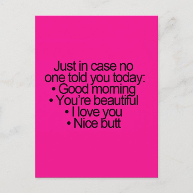 HAHAHAHA   GOOD MORNING YOU ARE BEAUTIFUL LOVE YOU POSTCARD (Front)