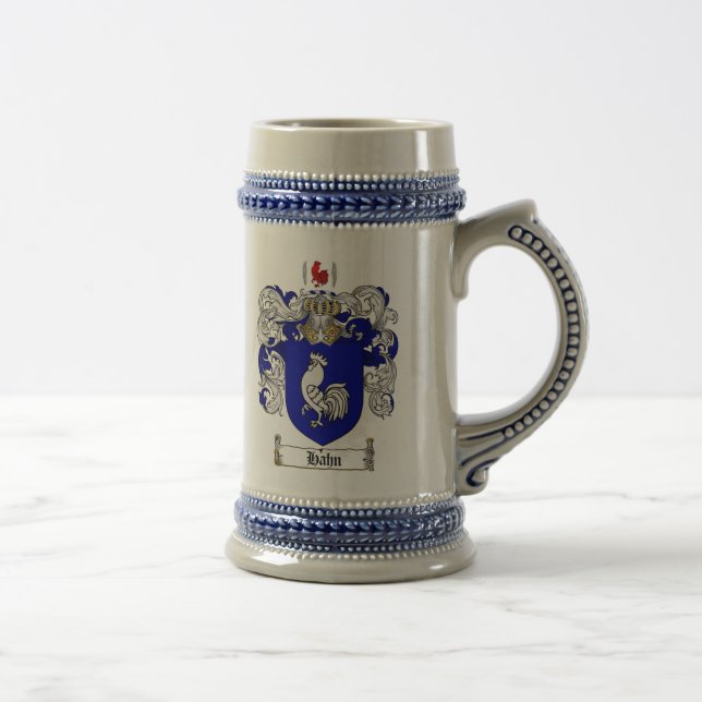 Hahn Coat of Arms Stein / Hahn Family Crest Stein (Right)