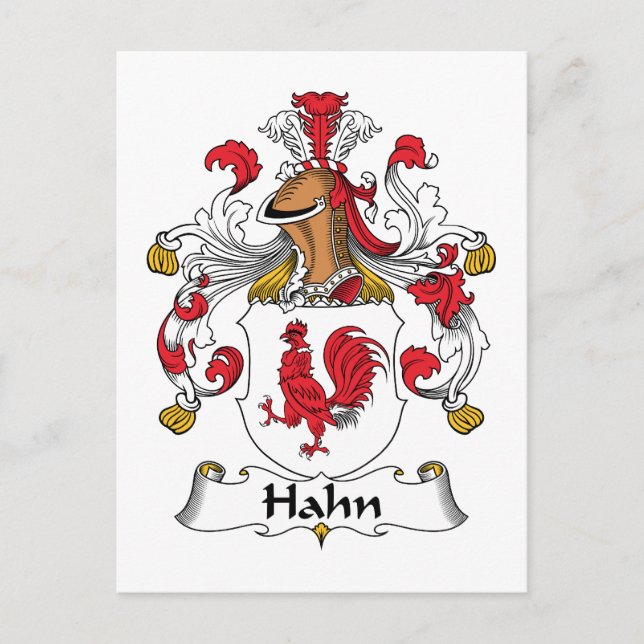 Hahn Family Crest Postcard (Front)