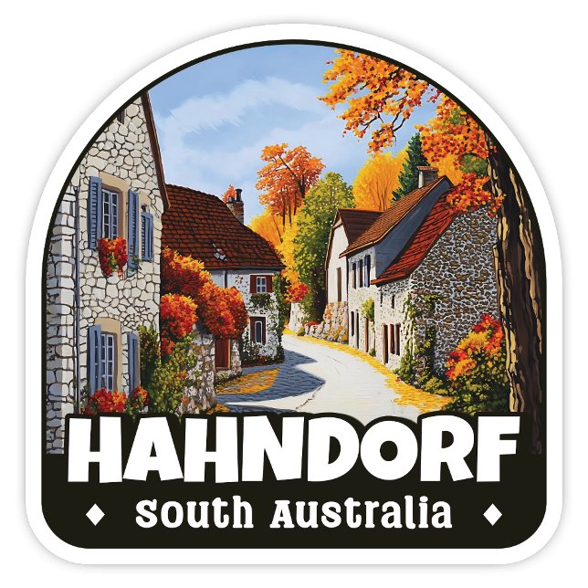 Hahndorf, Adelaide South Australia Sticker (Hahndorf South Australia Arch shaped sticker)