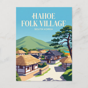 Hahoe Folk Village South Korea Postcard
