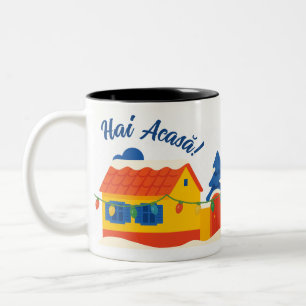 Hai Acasă Holiday Village Romanian House Two-Tone Coffee Mug