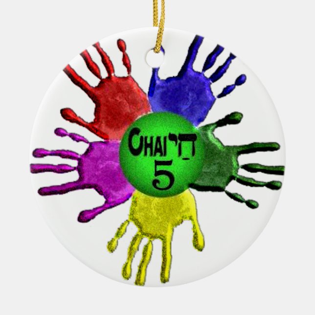 hai Five.png Ceramic Tree Decoration (Front)