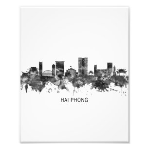 Hai Phong Vietnam Skyline BW Photo Print
