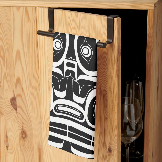 Haida Eagle Thunderbird Northwest Columbia Tea Towel (Thirds Fold)