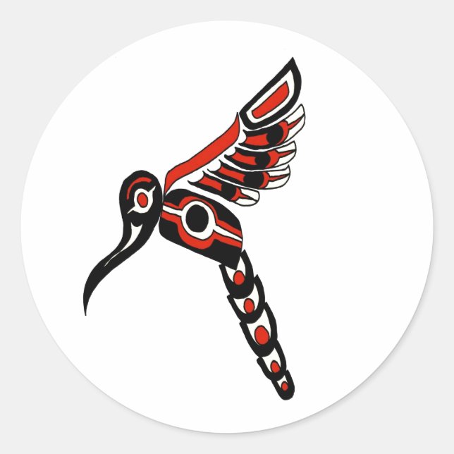 Haida Humming Bird Classic Round Sticker (Front)