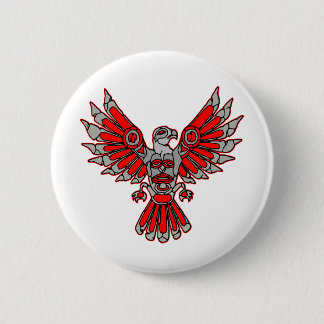 Haida Indian Thunderbird Stone Totem Tattoo © 6 Cm Round Badge