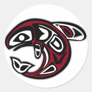 Haida Orca Northwest Coast Killer Whale Art Classic Round Sticker