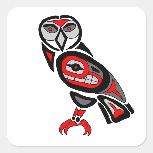 Haida Owl 2014 Square Sticker (Front)