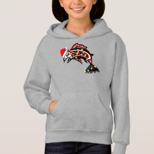 Haida Salmon Spirit Animal With Christmas Lights