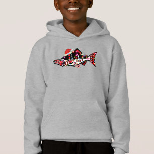 Haida Salmon Spirit Animal With Christmas Lights