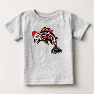 Haida Salmon Spirit Ornament Small Christmas Tree Baby T-Shirt