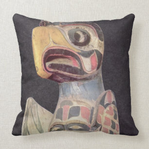 Haida 'Thunderbird' statue (painted wood) Cushion