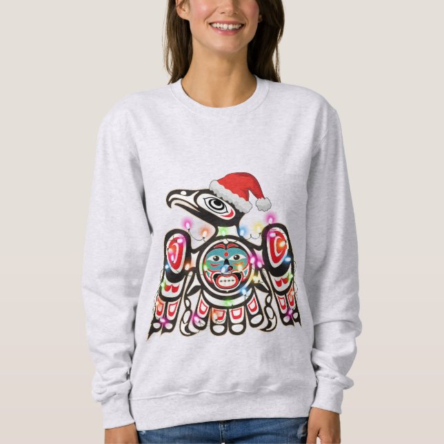 Haida Thunderbird Symbolism Ornament Target Christ Sweatshirt (Front)