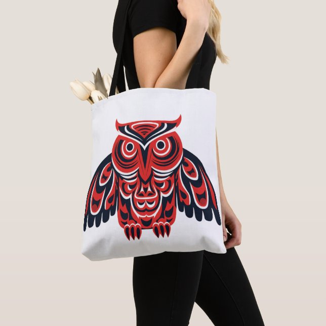Haida Tlingit Native owl Tote Bag (Close Up)