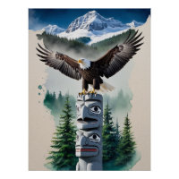 Haida Totem and Bald Eagle