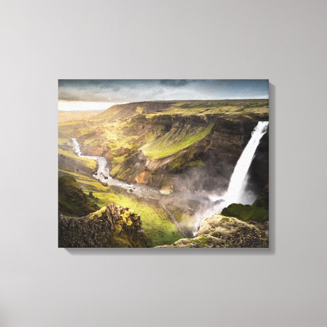 Haifoss Waterfall | Summer in Iceland Canvas Print (Front)