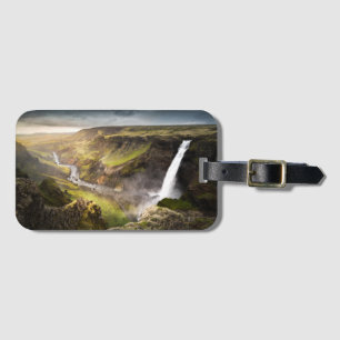 Haifoss Waterfall Summer in Iceland Luggage Tag