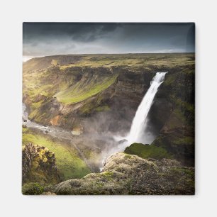 Haifoss Waterfall Summer in Iceland Magnet