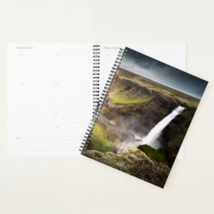 Haifoss Waterfall Summer in Iceland Planner