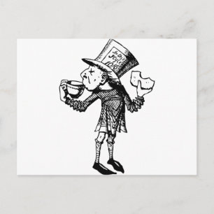 Haigha (Mad Hatter) Inked Black Postcard
