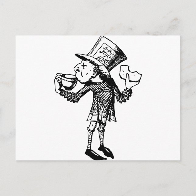 Haigha (Mad Hatter) Inked Black Postcard (Front)