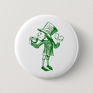 Haigha (Mad Hatter) Inked Green 6 Cm Round Badge