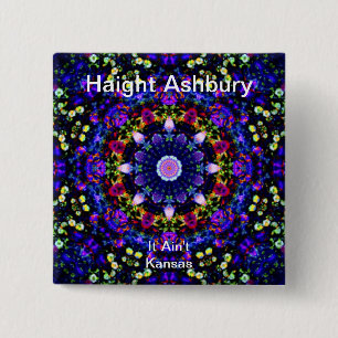 Haight Ashbury Psychedelic  Hippie Fashion Art 15 Cm Square Badge