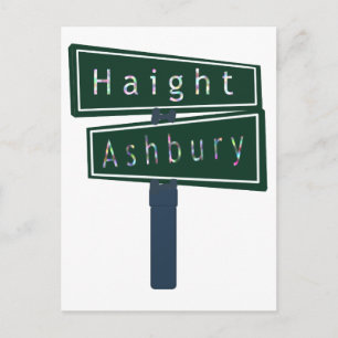 Haight Ashbury Rainbow Street Sign Postcard