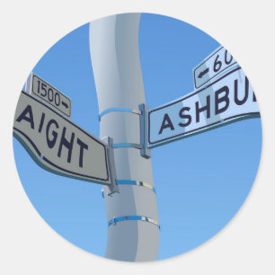 Haight Ashbury Warp Classic Round Sticker