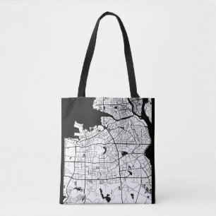Haikou China Map Tote Bag