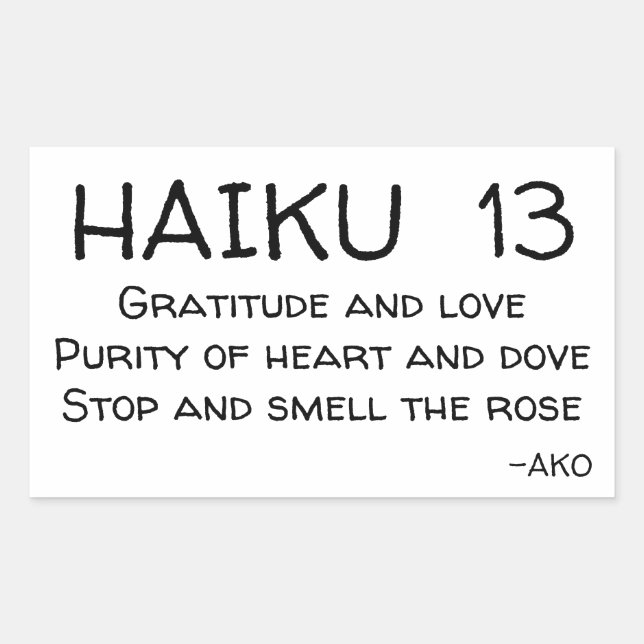 HAIKU 13 RECTANGULAR STICKER (Front)