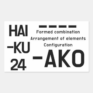 HAIKU 24 RECTANGULAR STICKER