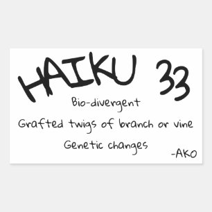 HAIKU 33 RECTANGULAR STICKER