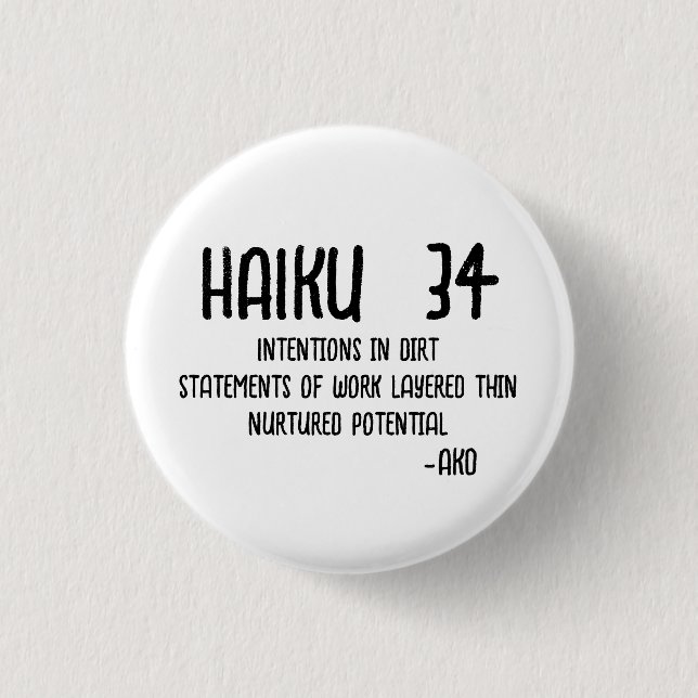 HAIKU 34 3 CM ROUND BADGE (Front)