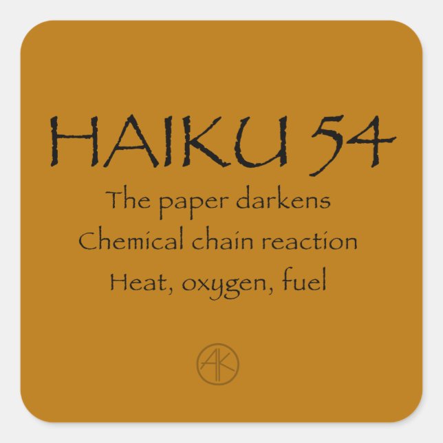 HAIKU 54 SQUARE STICKER (Front)