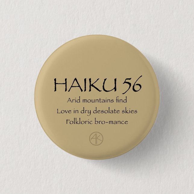 HAIKU 56 3 CM ROUND BADGE (Front)