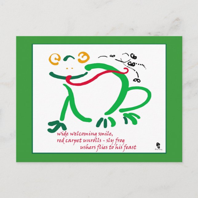 Haiku - frog's feast postcard (Front)