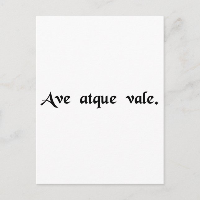 Hail and farewell. postcard (Front)