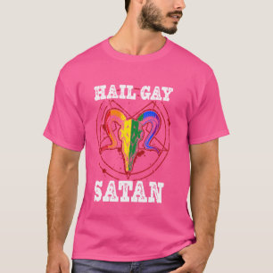 Hail Gay Satan Goth Gay Pride Baphomet LGBT Pride T-Shirt