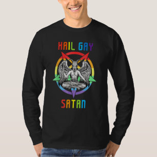 Hail Gay Satan LGBT Goth Gay Pride Baphomet T-Shirt