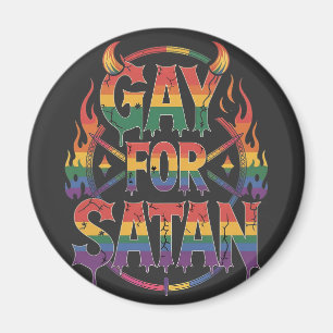 Hail Gay Satan Rainbow Baphomet Devil Goat LGBTQ  Magnet