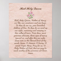 Hail Holy Queen Catholic Prayer Christian Poster